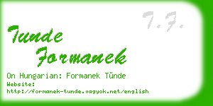 tunde formanek business card