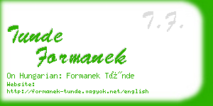 tunde formanek business card